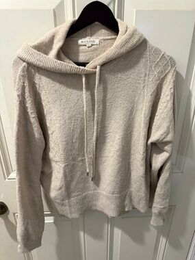 Workshop Republic Clothing Cream Hooded Knit Pullover Size M SMOKE FREE HOME